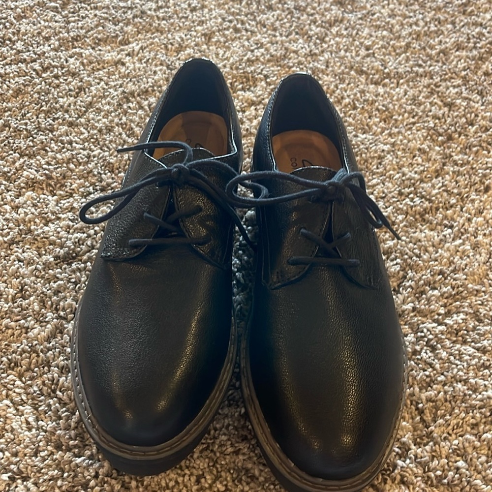 Clarks leather platform